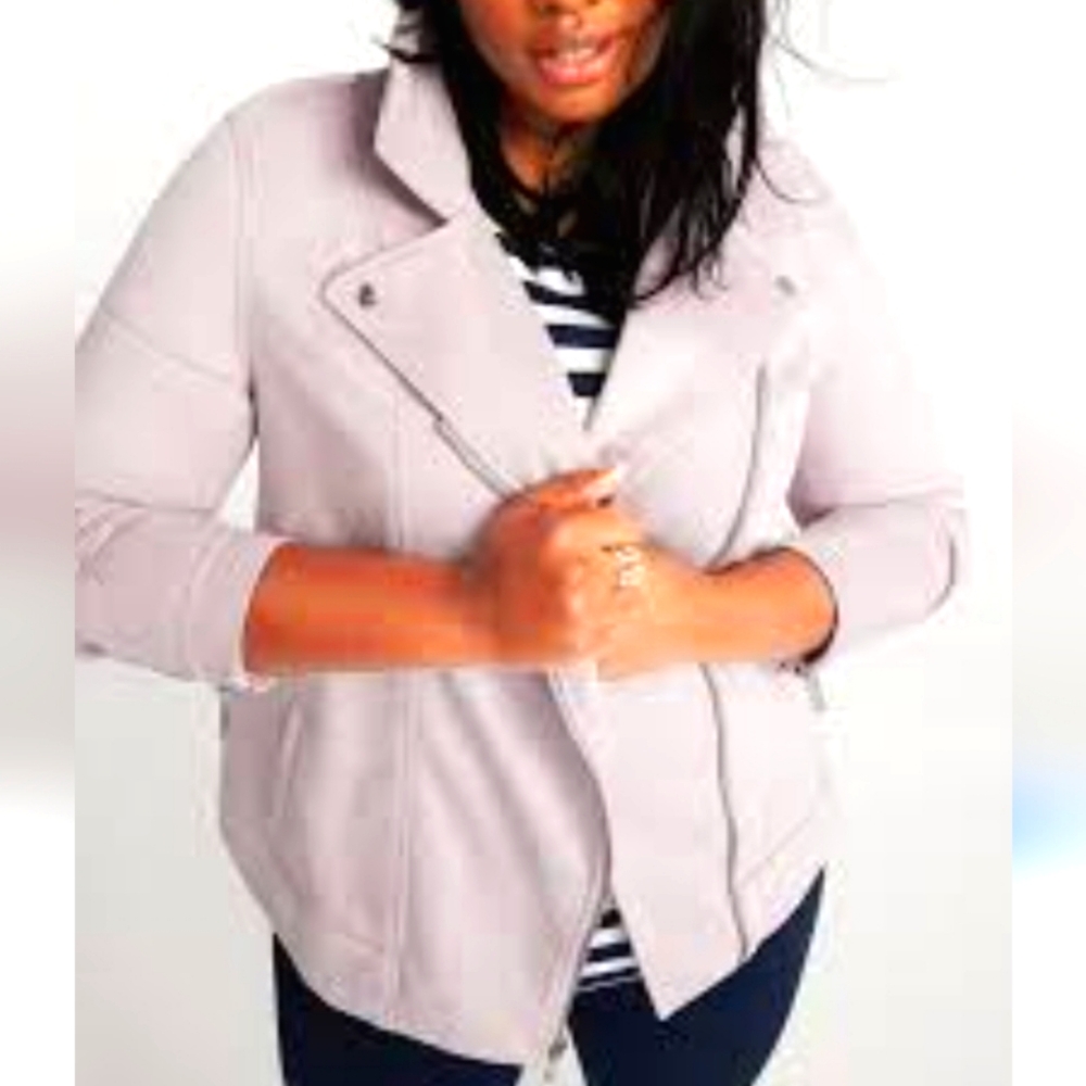 Old Navy Lilac Suede Knit Moto Jacket